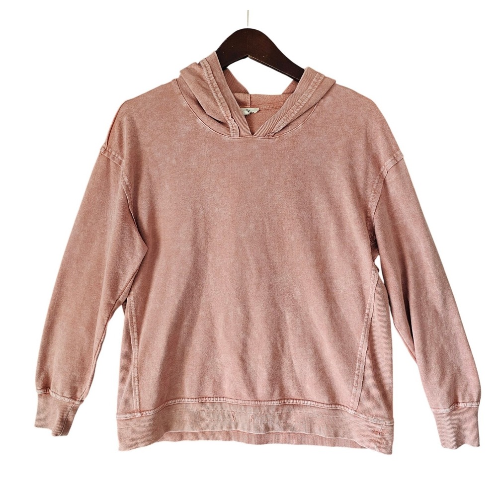 Jane and Delancey Womens Mineral Wash Pullover Hoodie Terracotta Pink Medium